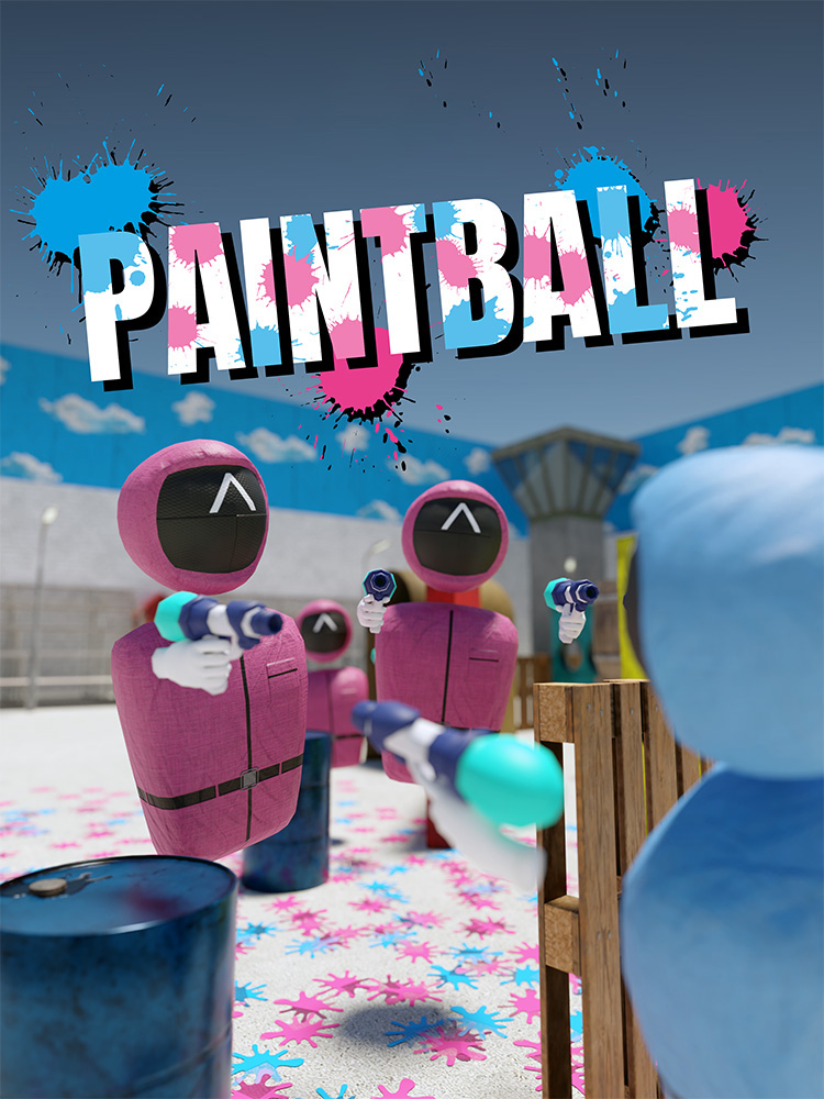 Players immersed in an intense VR paintball game.