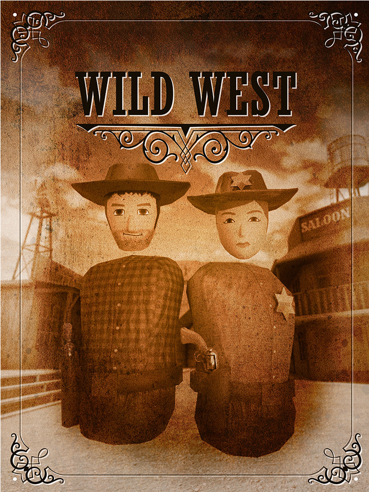 Zwei Avatare bereiten sich auf ein Duell im Wilden Westen in einem VR-Spiel vor.